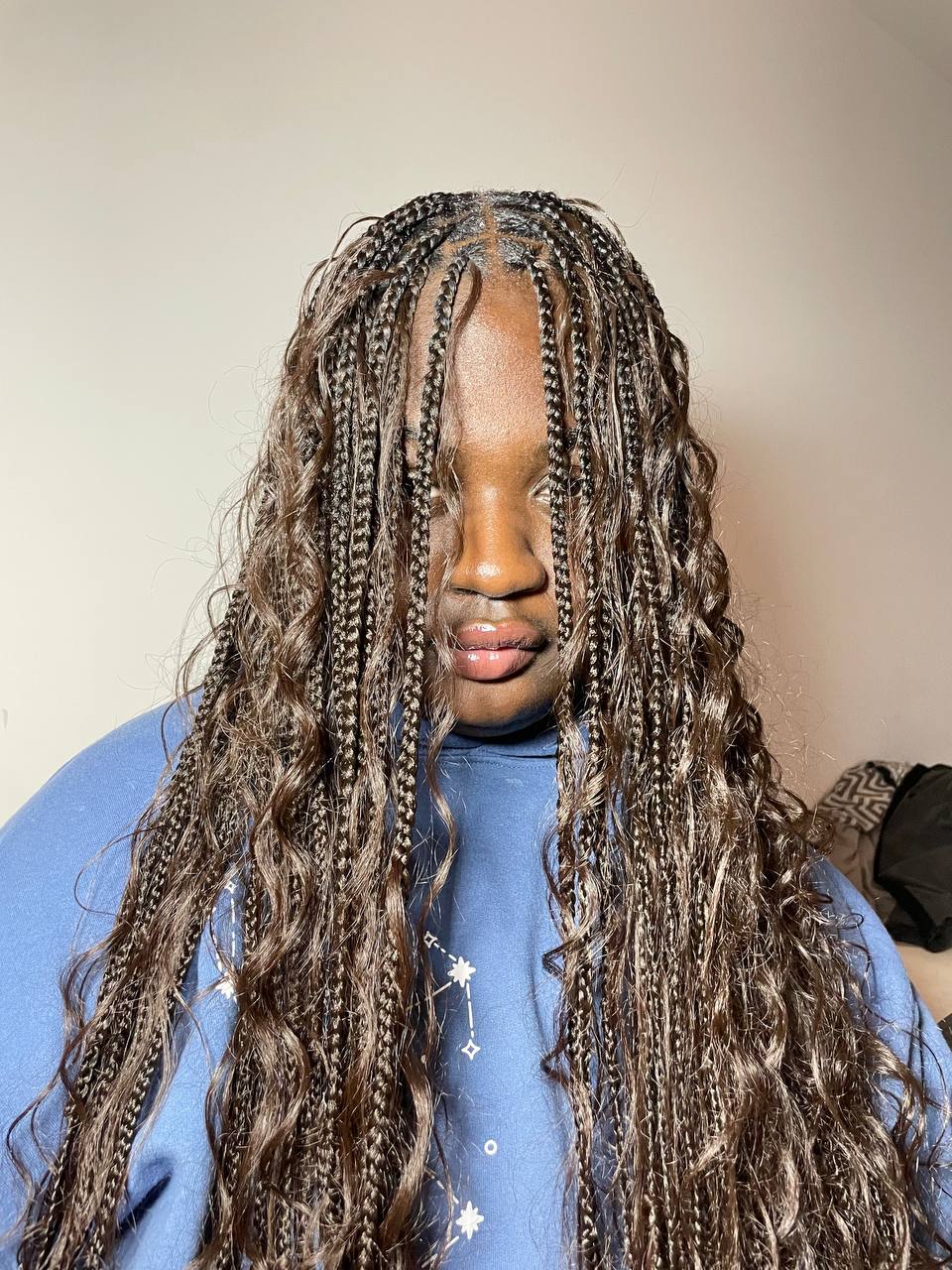 These are the most beautiful braids I've ever had! The wavy ends give such a romantic, carefree vibe. I've gotten so many compliments. The stylist was so patient and made sure I was comfortable the whole time.